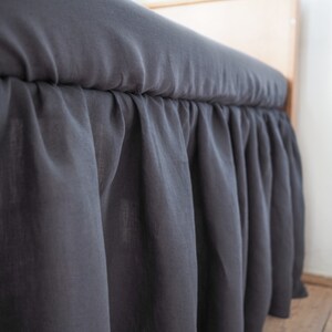 Linen FITTED SHEET for a crib. Charcoal sheet for a crib. image 4