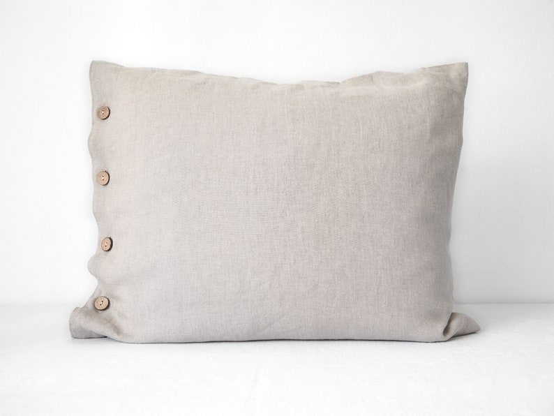 natural buttoned pillowcase