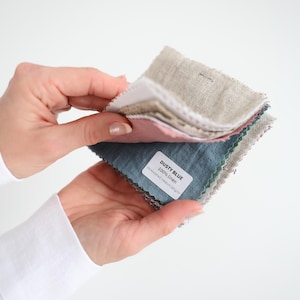 Fabric samples. a set of linen samples. small fabric swatches.