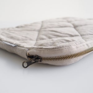 Natural Linen Laptop Sleeve with Soft Padding. Eco-Friendly Linen Laptop Sleeve. image 5