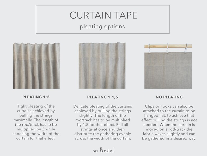 linen curtains with pleating