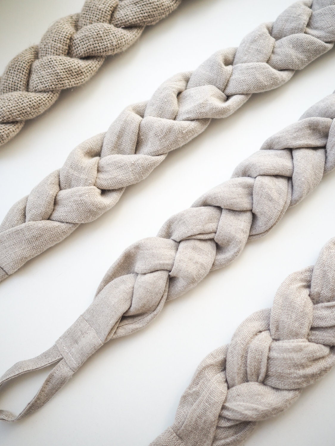 Handcrafted Braided Linen Curtain Tieback, Muslin Fabric Holdback - Etsy