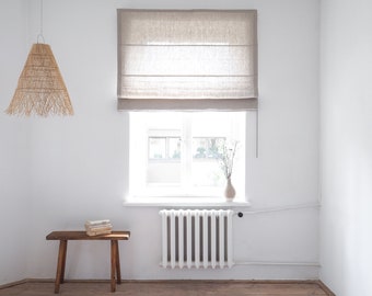 Linen roman blind | heavy linen roman blind in natural linen, different sizes