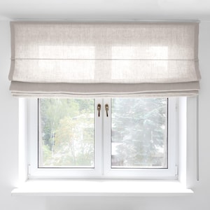 Linen roman blind | heavy linen custom roman shades | Window shades