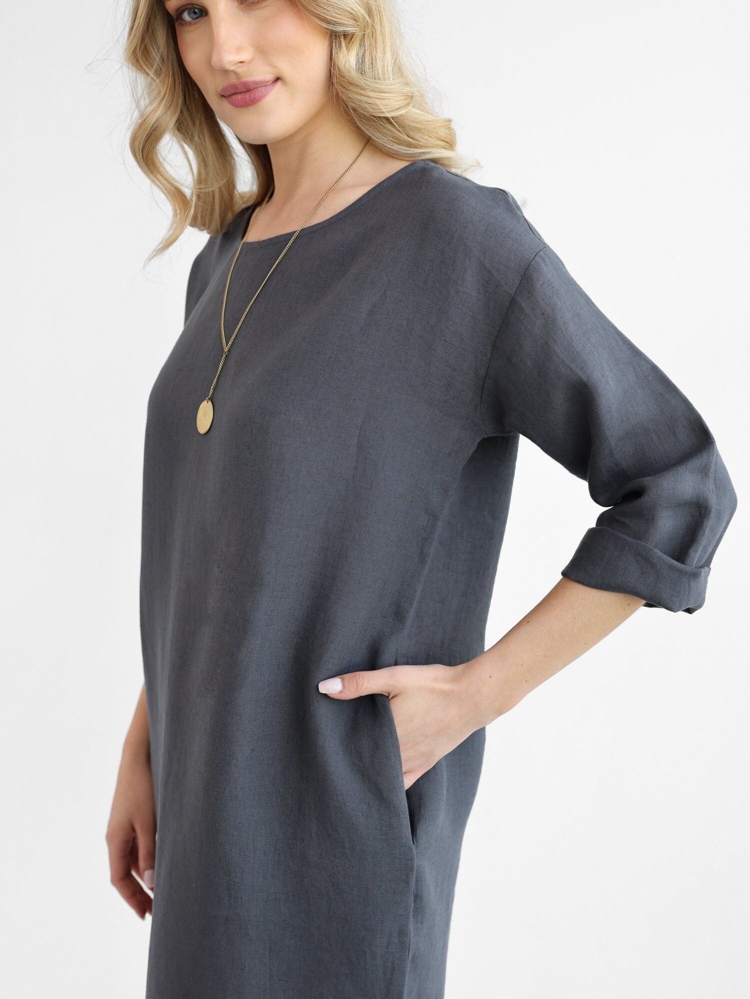 Oversize Linen Shift Dress, Charcoal Gray Stonewashed Linen - Etsy Oversize Linen Shift Dress, Charcoal Gray Stonewashed Linen - Etsy