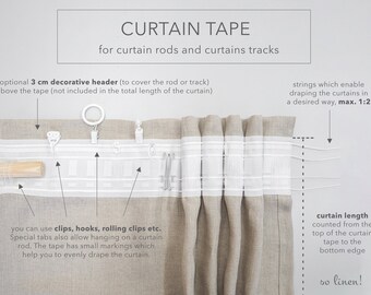 Curtain Rod Tape: Looped or Tabbed Drapery Header Tape