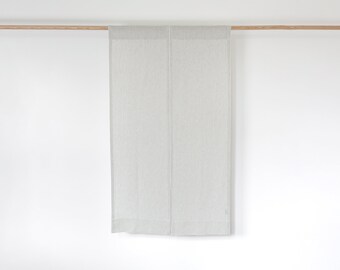 Linen doorway curtains, Linen Noren curtains in gray stripes, Japanese style room dividers.