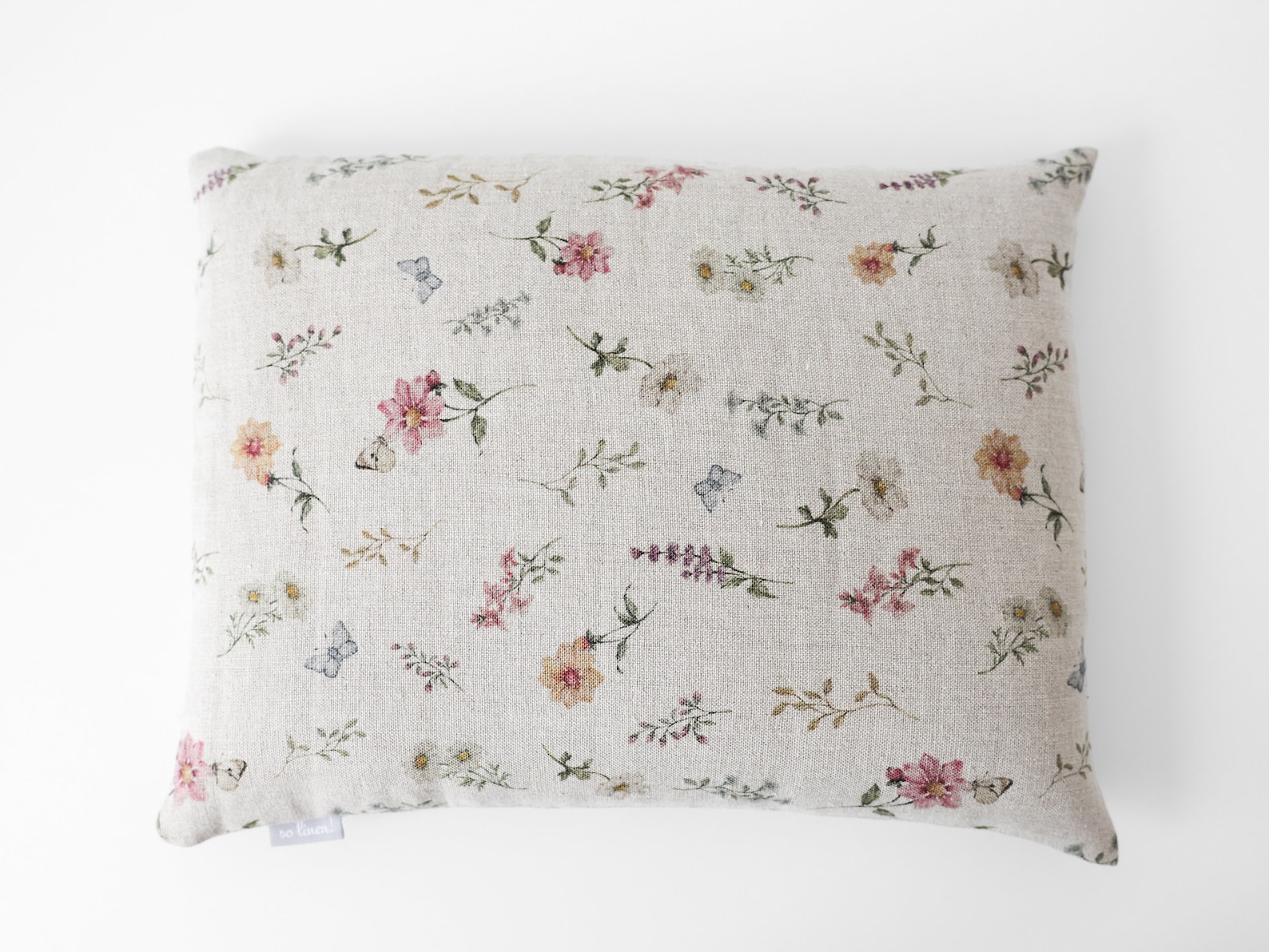 Linen buckwheat pillow. Pillow with buckwheat hulls. - Wild flowers