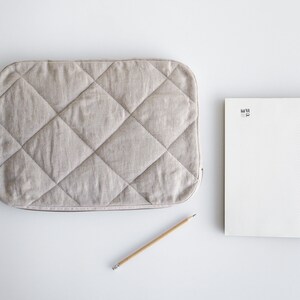 Natural Linen Laptop Sleeve with Soft Padding. Eco-Friendly Linen Laptop Sleeve. image 4