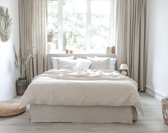 Beige Linen Duvet Cover – Soft Stonewashed Natural Bedding, Queen & King Sizes