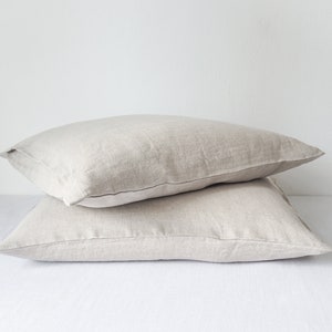 Natural linen pillow case made of 100% highest quality European linen.