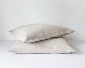 Natural linen pillow case made of 100% highest quality European linen.