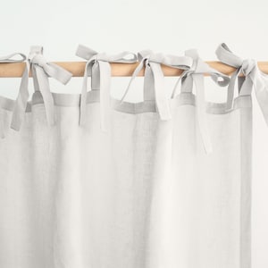 Natural Linen Vorhang aus MEDIUM LEINEN (160 g/2) / Leinenvorhänge / Vorhangpaneel mit Krawatten / 100% Leinen / 1 Stück