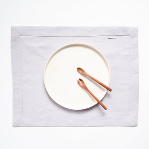 light gray heavy linen placemats