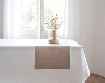 Rustic Linen Table Runner, Heavyweight Stonewashed Linen, Farmhouse Style
