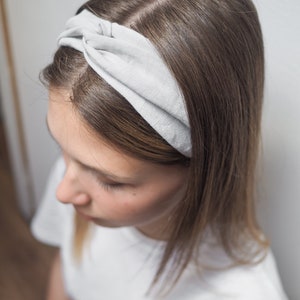 light grey knotted headband