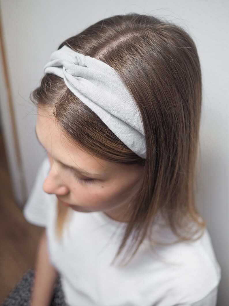 light grey knotted headband