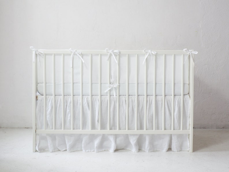 linen crib bumper