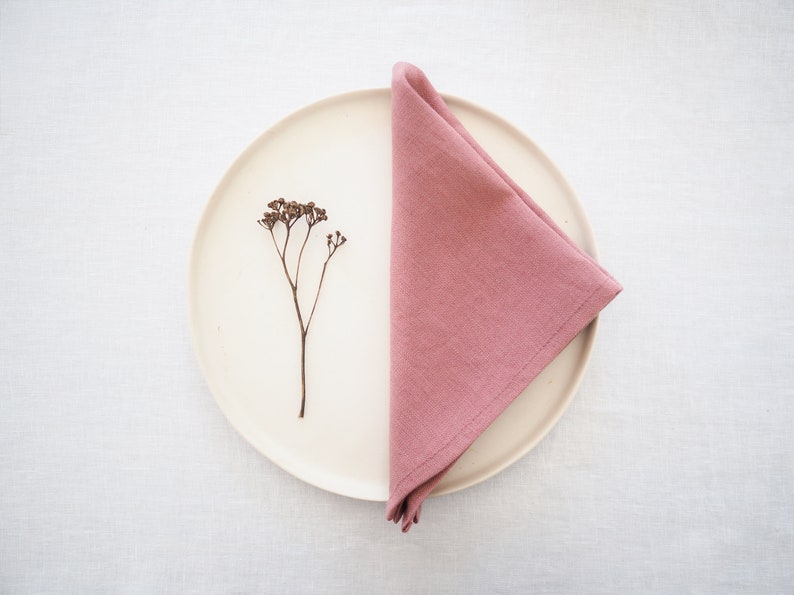 pink linen napkin