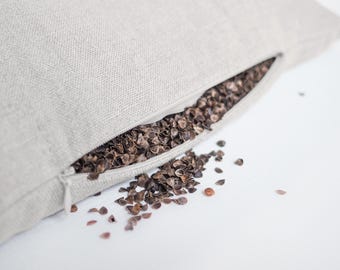 Linen Buckwheat Pillow, Natural Heavy Linen, 30x40cm / 35x50 cm