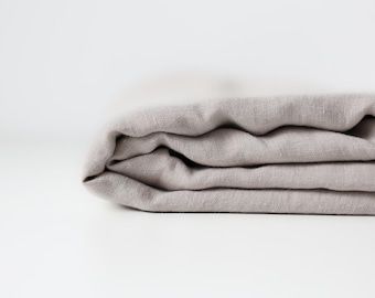 Queen Linen Flat Sheet, Almond Milk Color, European Linen