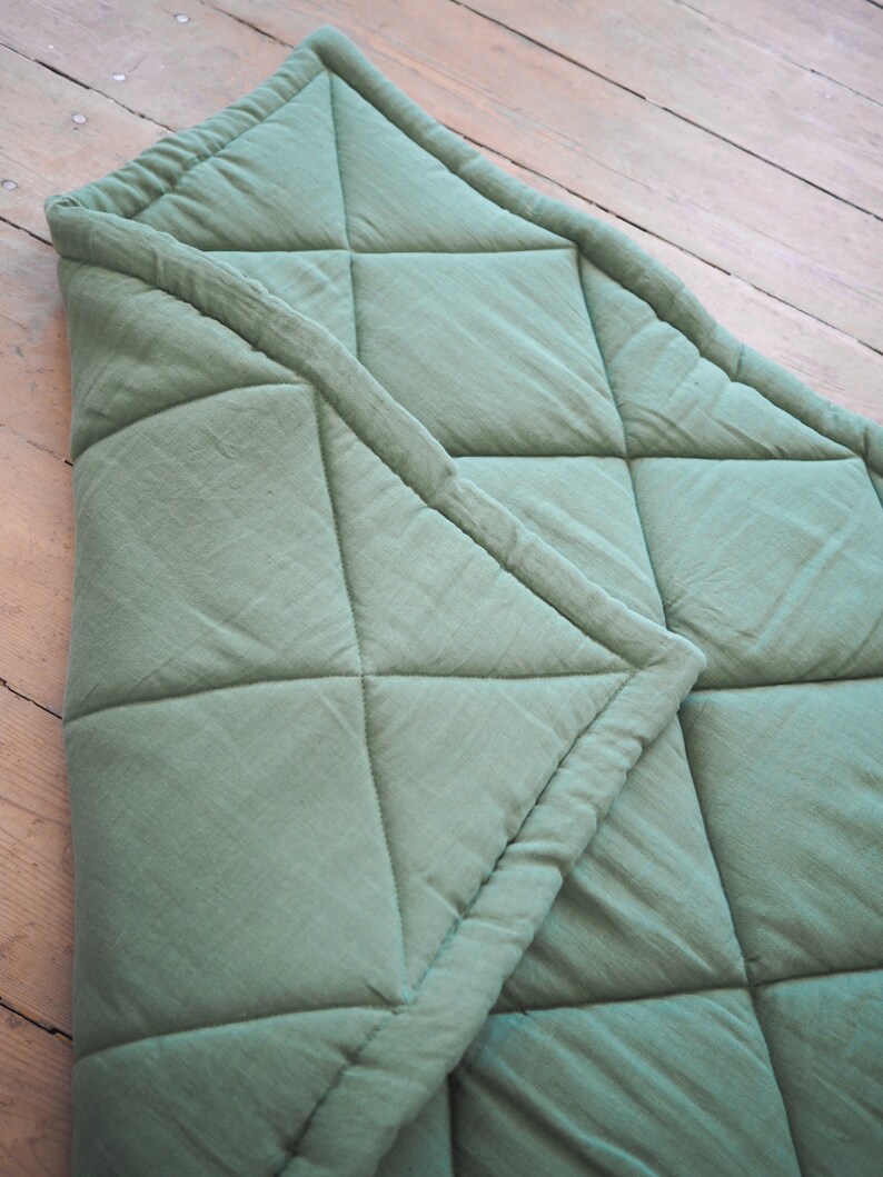 Square linen playmat. Soft linen mat for kids. Baby photoshoot prop. image 3