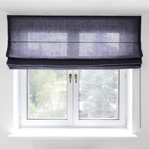 Window shades | Heavy linen custom roman shades | Roman blind