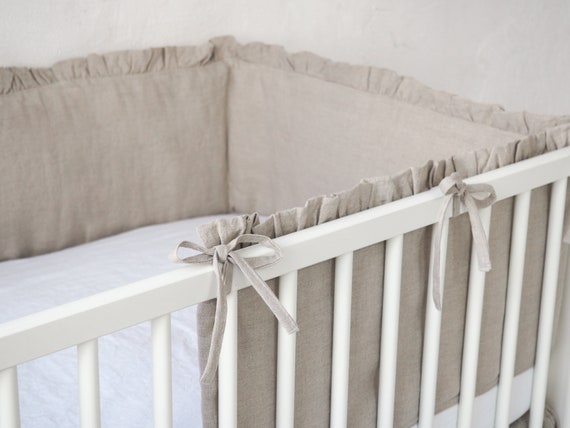 linen crib bumper