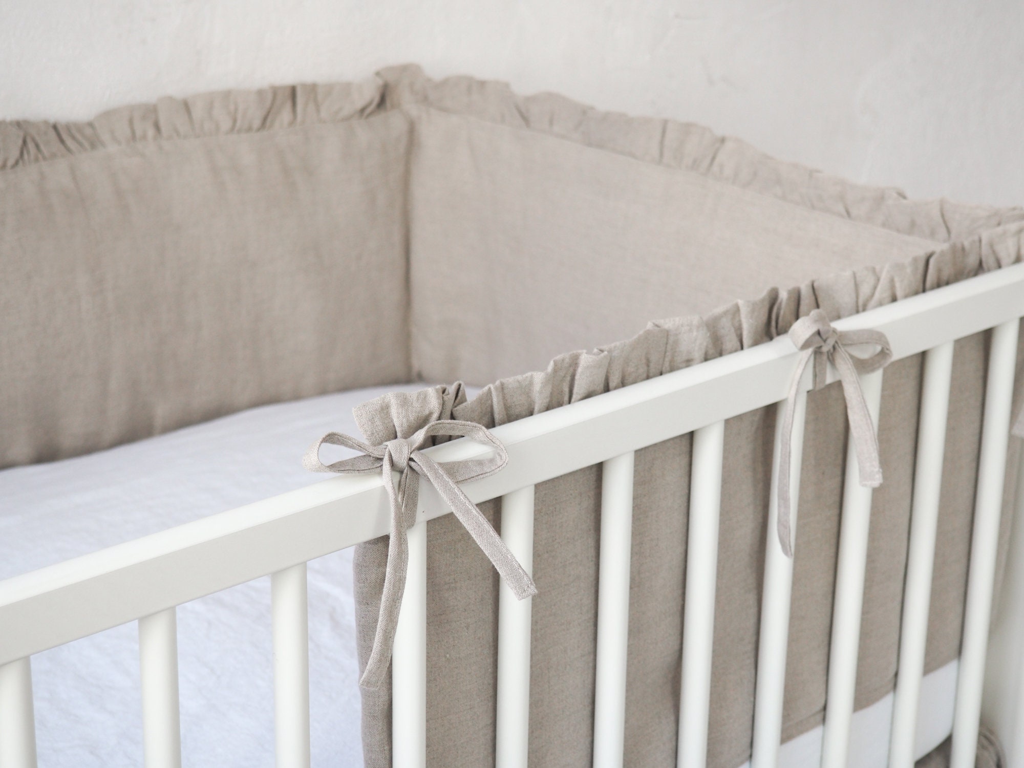 linen cot bumper
