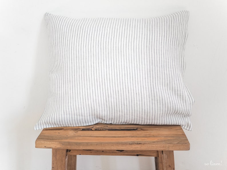 linen striped pillowcase