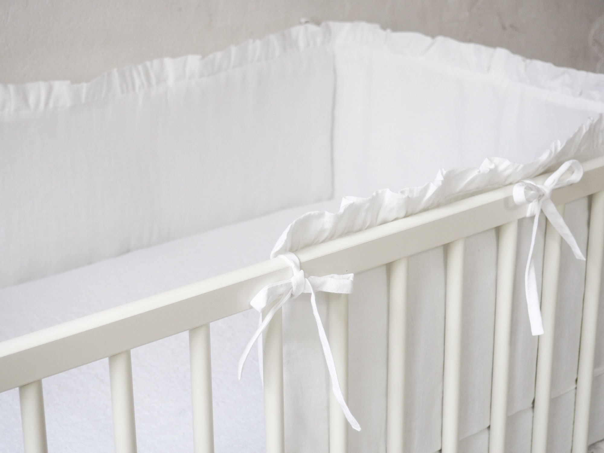 linen crib bumper