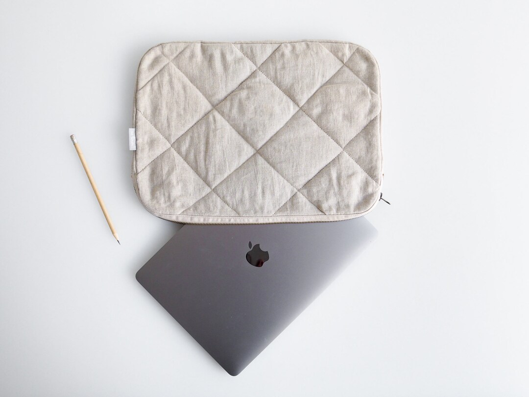 Natural Linen Laptop Sleeve With Soft Padding. Ecofriendly Linen Laptop Sleeve. Etsy