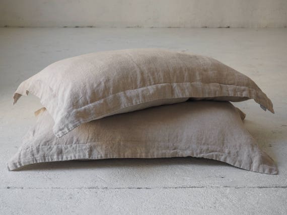 linen pillowcases linen pillow shams Personalised White Linen Pillowcase