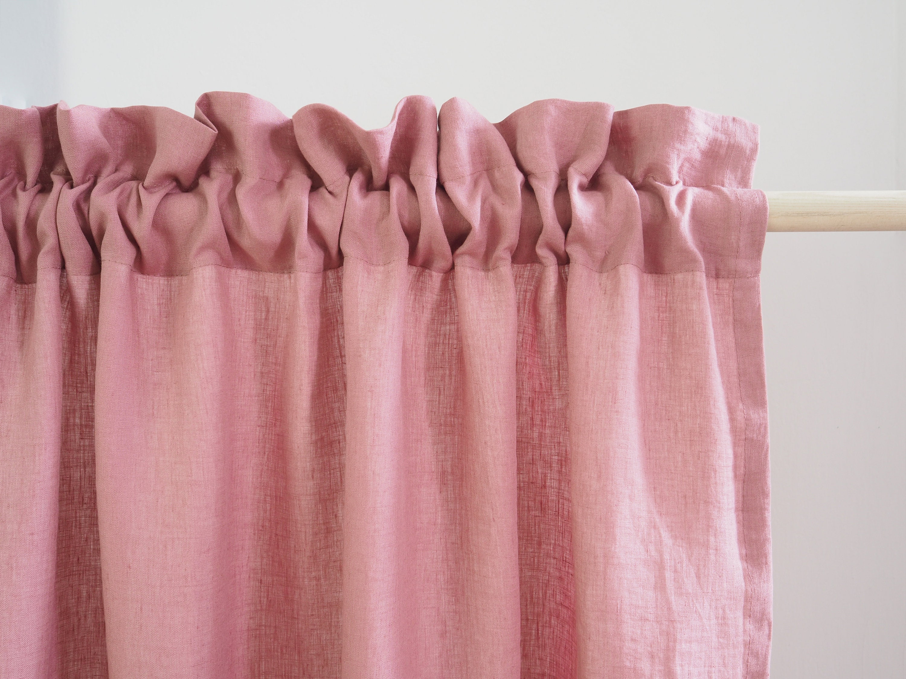 Pink Linen Curtain Made of MEDIUM LINEN 160 G/2. Bedroom Etsy