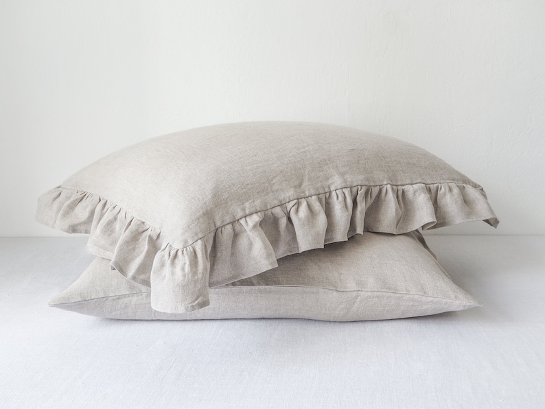 natural ruffled pillowcase