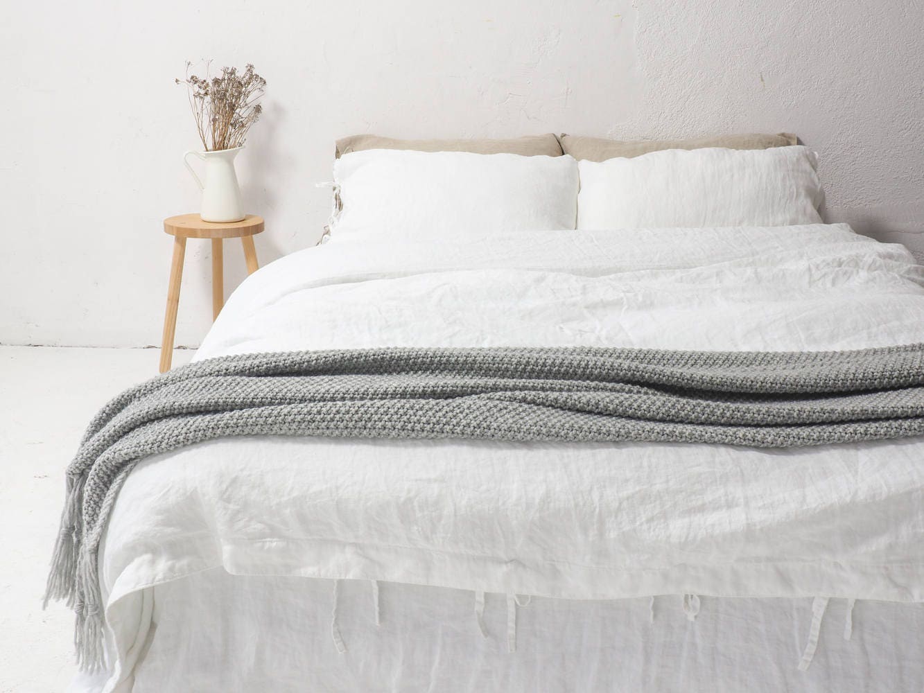 White LINEN DUVET COVER. Queen size king size linen bedding. Etsy