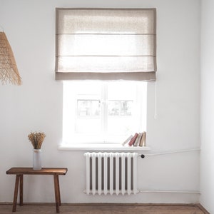 Linen roman blind | medium linen custom roman shades in natural linen