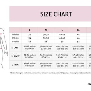 Size chart of the linen shirt. The shirt is available in sizes S, M, L, XL and XXL.