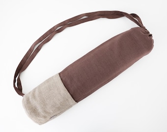 Boho Linen Yoga Mat Bag – Eco-Friendly, Handmade Yoga Carrier for Yogis