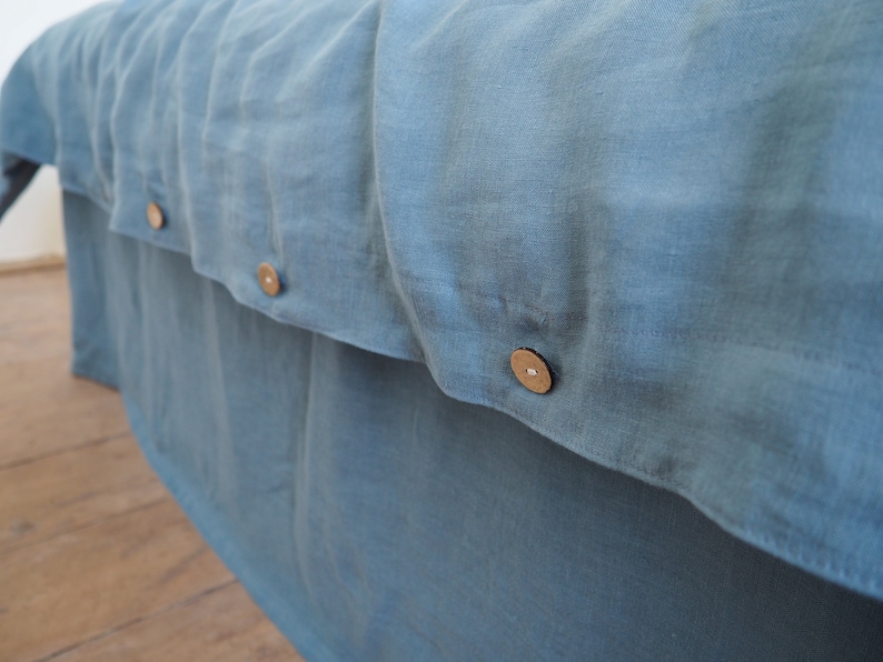 blue linen duvet cover