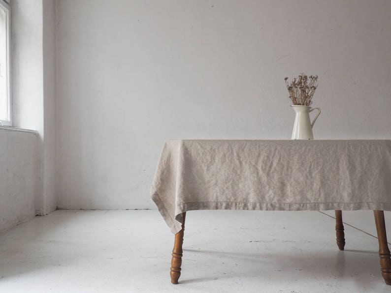 prewashed linen tablecloth