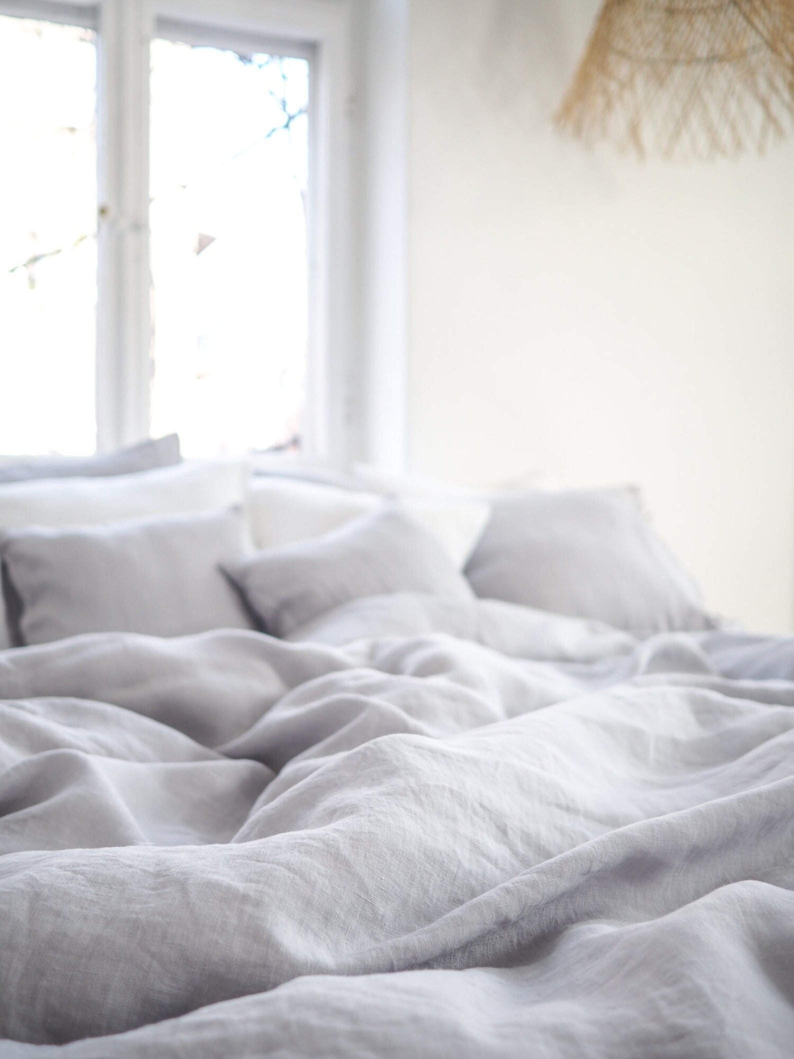 Light Gray Linen Duvet Cover Queen Size King Size Linen Etsy