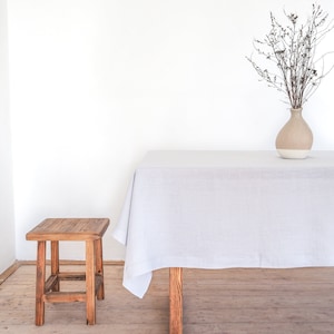 Light gray linen tablecloth. wedding tablecloth. natural home style.