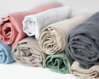Zestaw skrawków lnu, skrawki prane metodą stone washed do rękodzieła