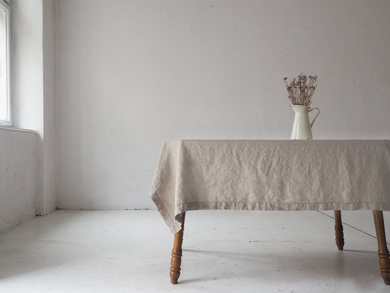 natural linen tablecloth