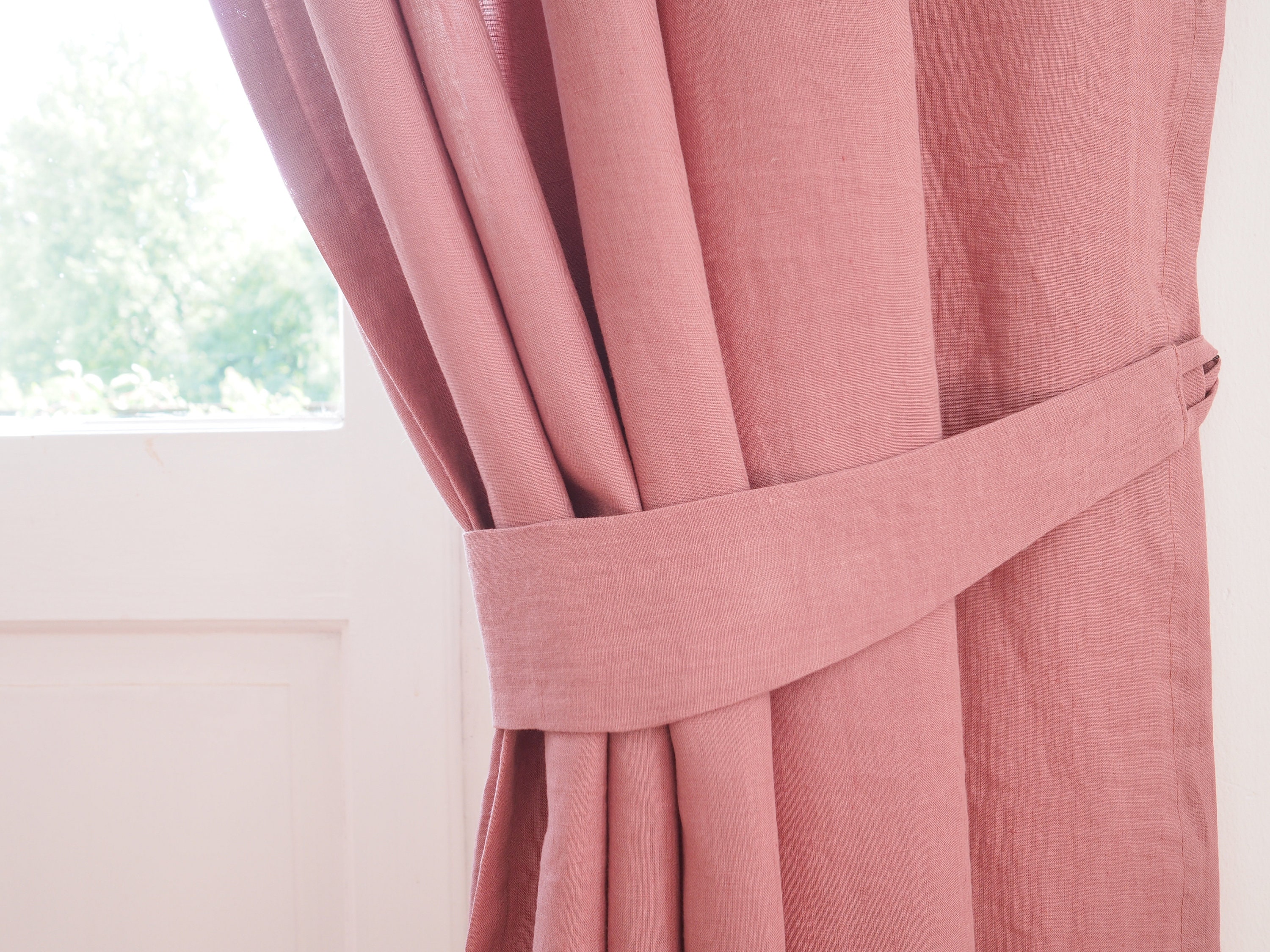 Linen Curtain Tie Back Made of MEDIUM LINEN 160 G/2. Linen Etsy Australia
