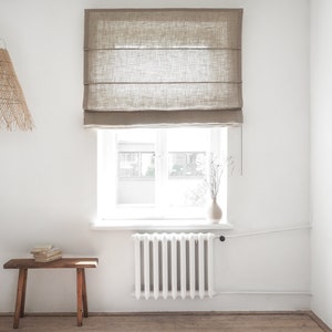 Linen roman shade | rustic linen roman blind | Window shades