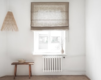 Linen roman shade | rustic linen roman blind | Window shades