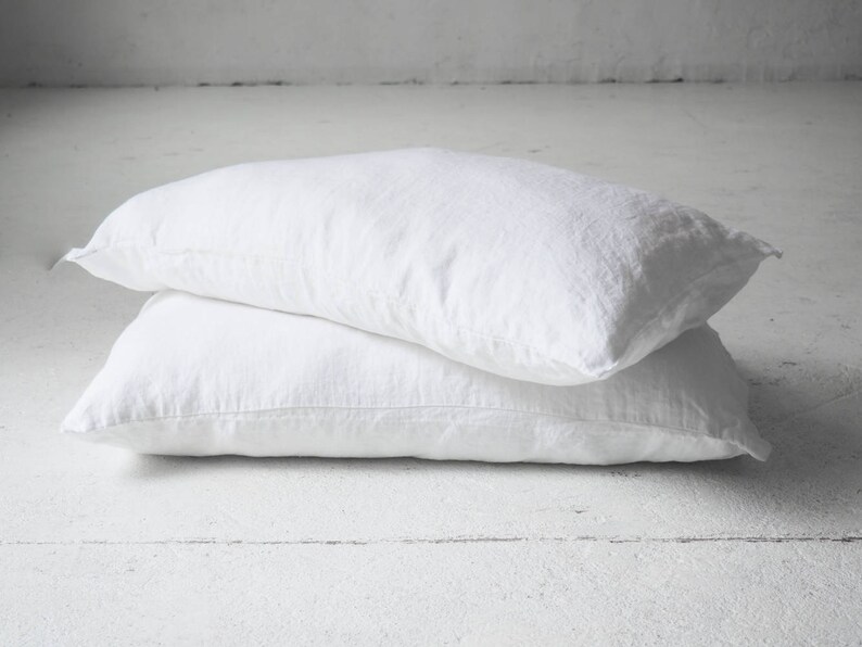 100 pure white linen pillow case custom size pillowcase Etsy