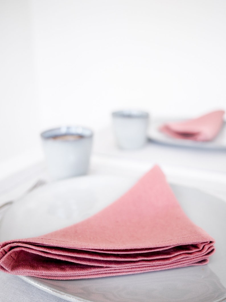 soft pink linen napkin